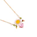 Hand Painted Enamel Glaze White Flower Necklace Jewelry