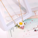 Hand Painted Enamel Glaze White Flower Necklace Jewelry