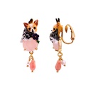 Cute And Vivid Dog Enamel Earrings Jewelry Stud Clip Earrings