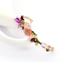 Pink Flower Lotus Gem Monet Garden Series Jewelry Enamel Bracelet