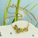 Love Flower And Crystal Enamel Necklace