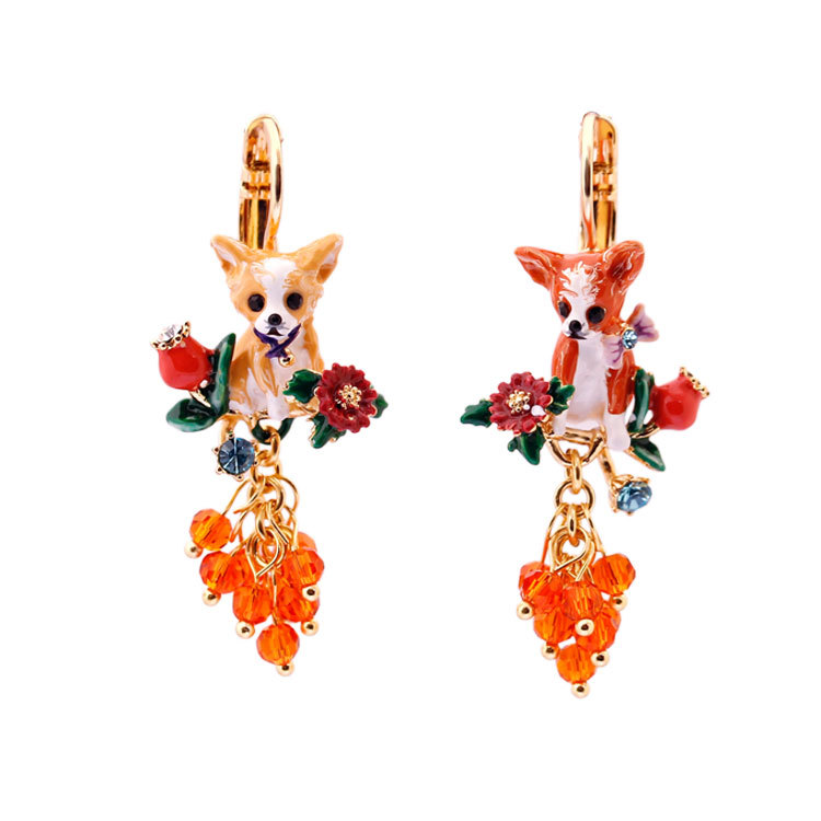 Chihuahua Puppy Dog Enamel Earring