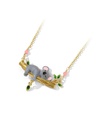 Sleeping Koala On A Branch Enamel Pendant Necklace Jewelry Gift