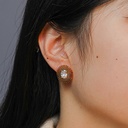 Inlaid Zircon Vintage Retro Stud Earrings