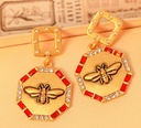 Inlaid Zircon Retro Vintage Bee Dangle Earrings