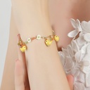 Chicken And Daisy Flowers Enamel Thin Bracelet