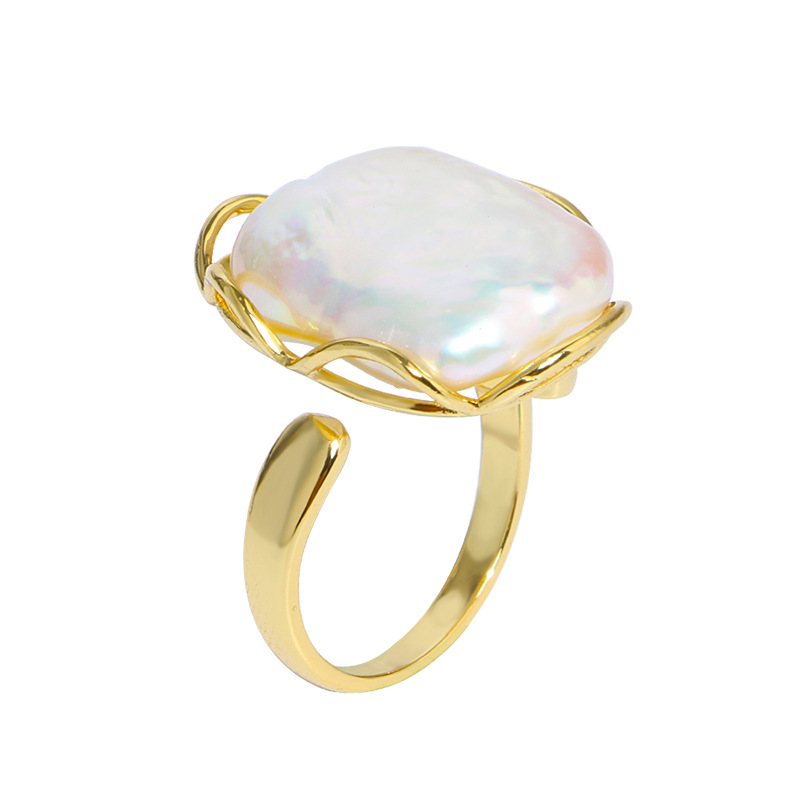 Square Baroque Adjustable Gold Filled Ring