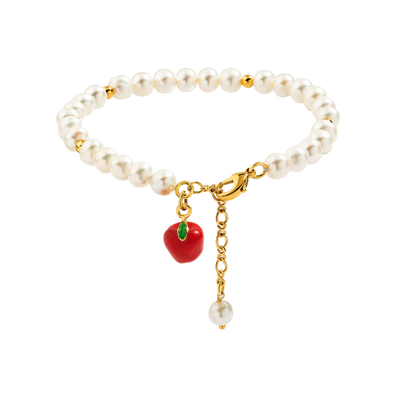 Enamel Fruit And Freshwater Pearl Bracelet