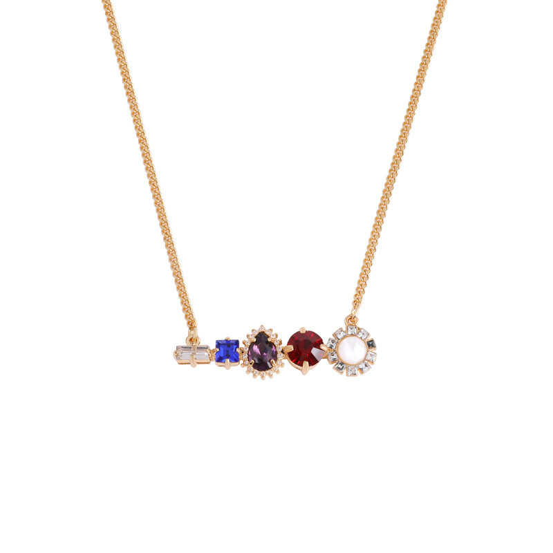 Colorful Crystal Stone Pendant Necklace